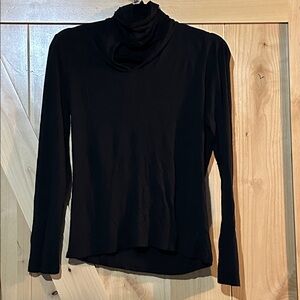 Chic Black Turtleneck Long Sleeve Top